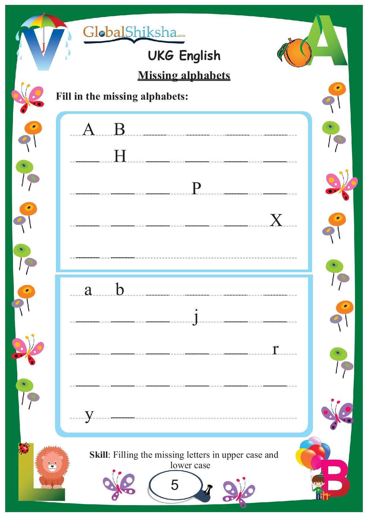 Printed Worksheets for UKG - English ( 100 worksheet + 1 parental manual )