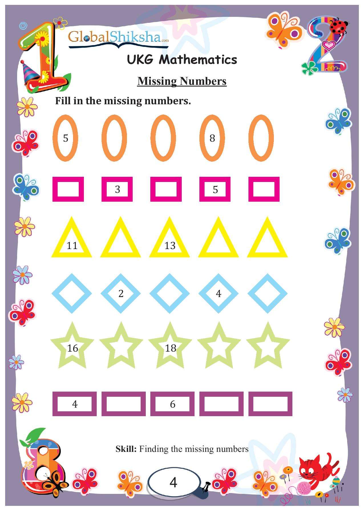 Printed Worksheets for UKG - Maths, Enviornmental Science (EVS) & English ( 280 worksheet + 1 parental manual )