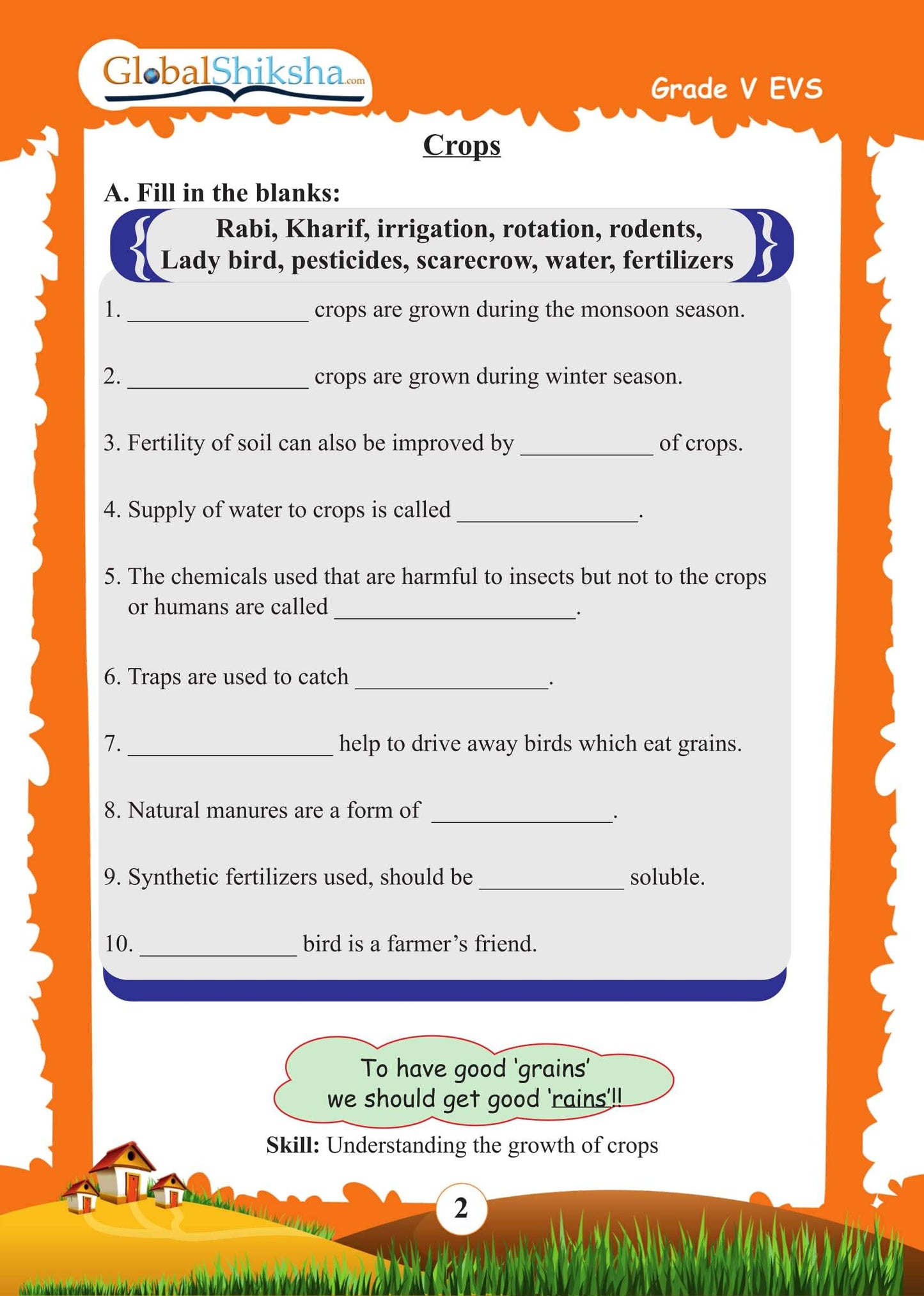 Printed Worksheets for Class 5 - Environmental Science (EVS) ( 80 worksheet + 1 parental manual )