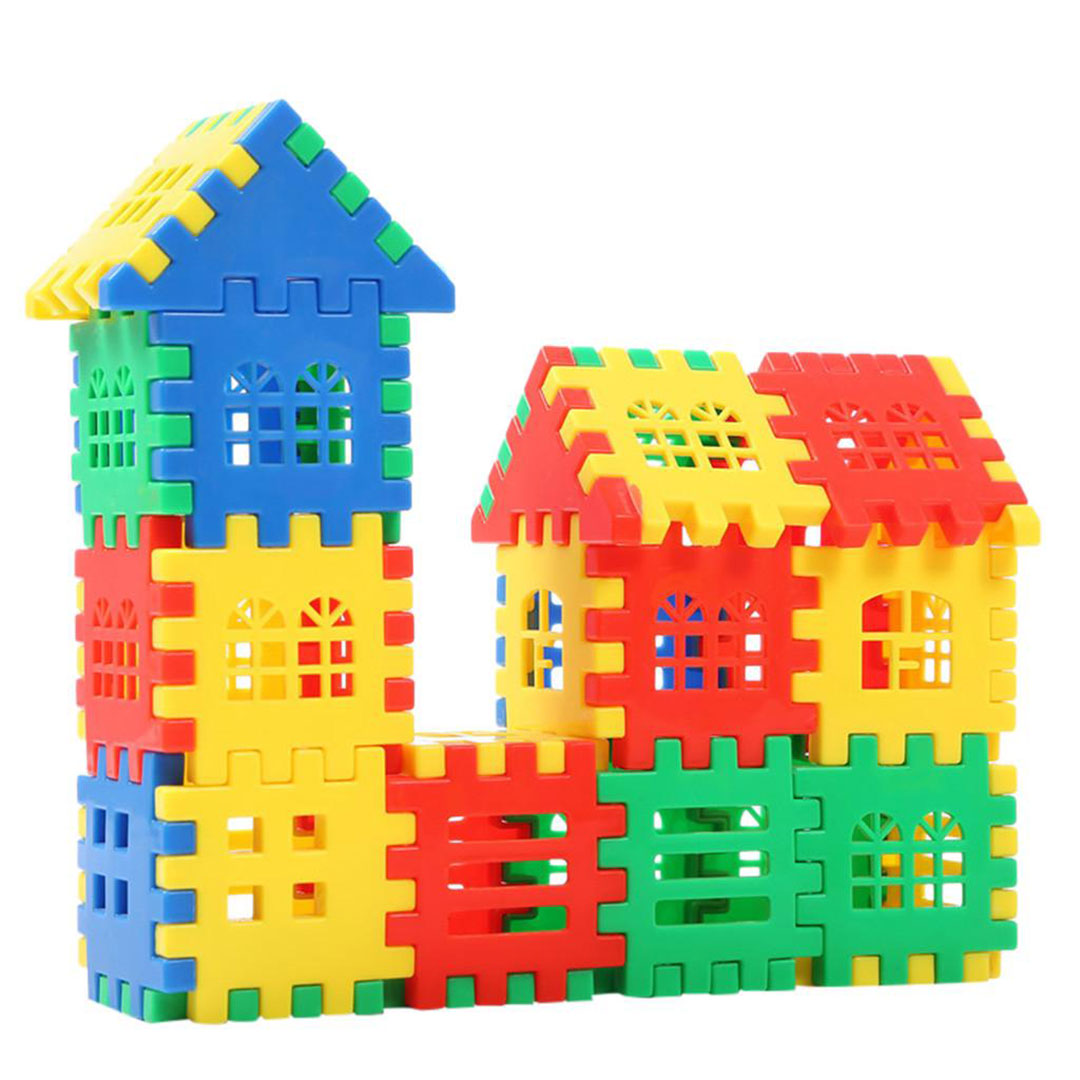 Global Shiksha FunBlast Building Blocks For Kids, House Building Blocks with Windows, Block Game For Kids (Multicolor, Big Size) - 108 Pieces