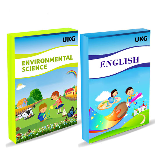 Printed Worksheets for UKG - Environmental Science (EVS) & English  ( 180 worksheet + 1 parental manual )