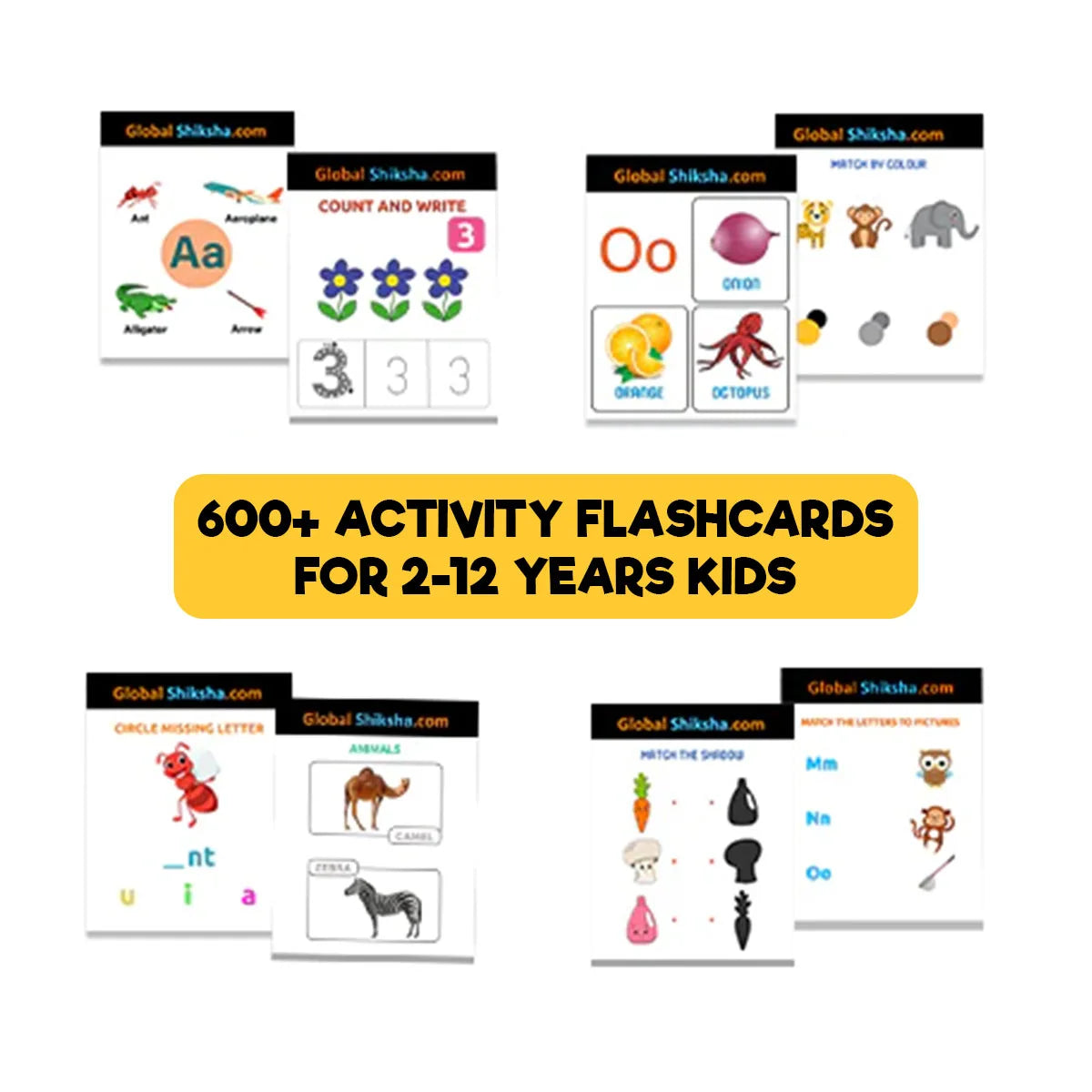 Buy 300+ Reusable and Interactive Flash Cards for LKG Kids - Activity Flash  Cards for 3 Year to 6 Years Kids – Globalshiksha