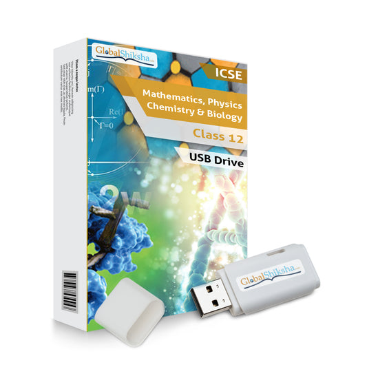 ICSE Class 12 PCMB [Physics, Chemistry, Maths & Biology] Animated Pendrive in English