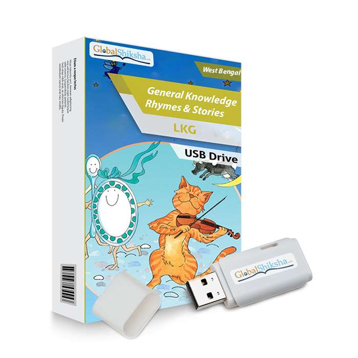 West Bengal State Board LKG General knowledge, Stories & Rhymes Animated Pendrive in English