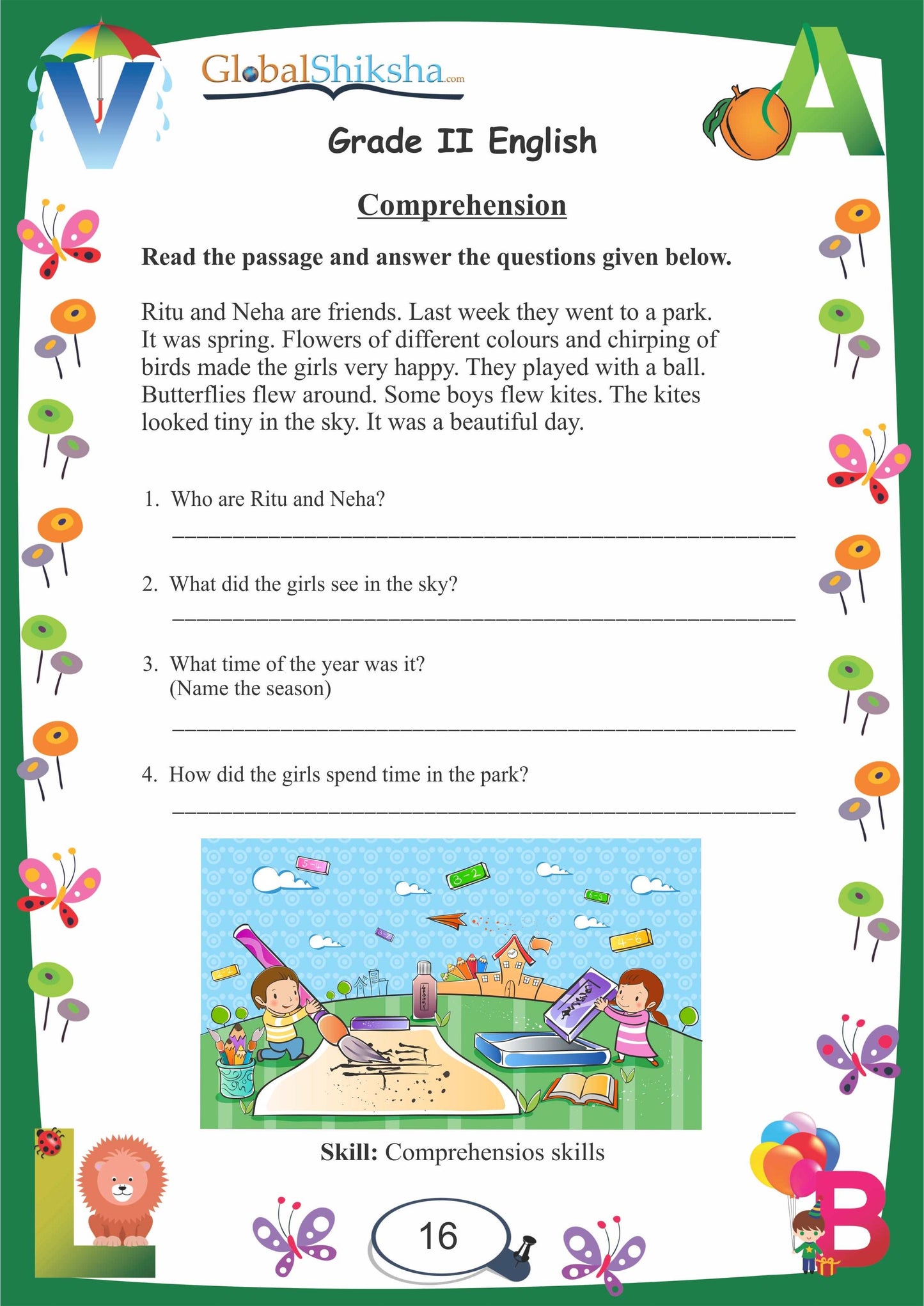 Worksheets for Class 2 - English
