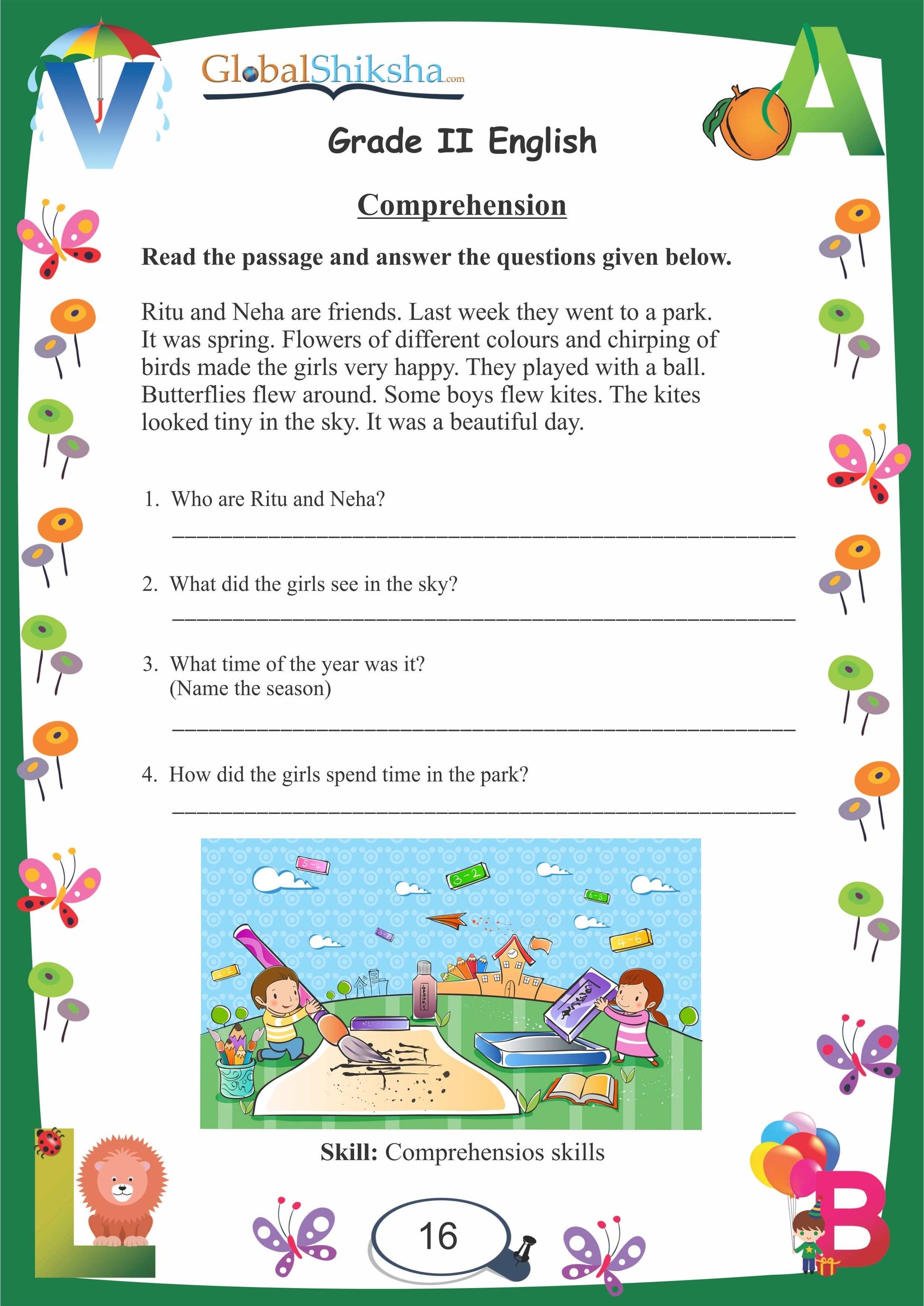 Worksheets for Class 2 - English