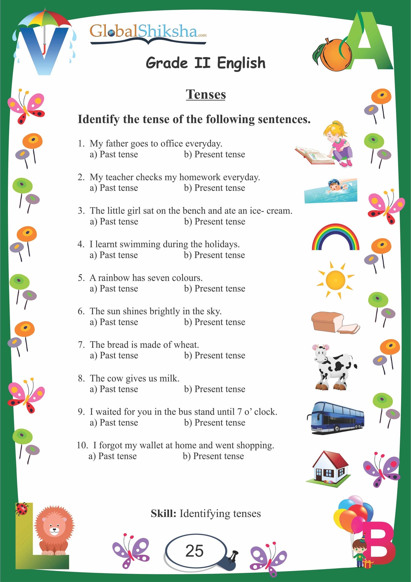 Worksheets for Class 2 - English