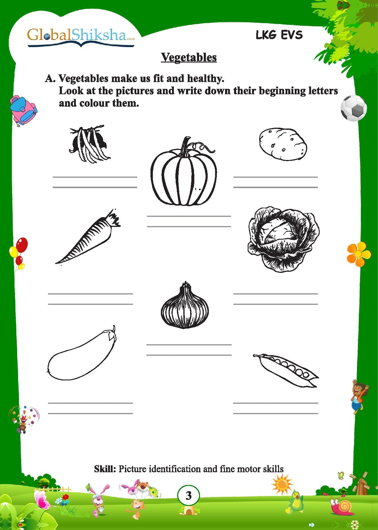 Printed Worksheets for Nursery/LKG -Environmental Science ( 80 work sheets + 1 parental mannual )